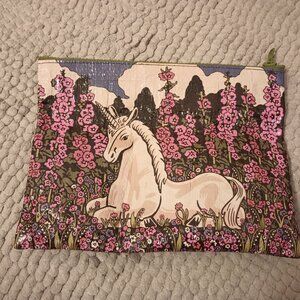 Unicorn zip pouch - recycled materials